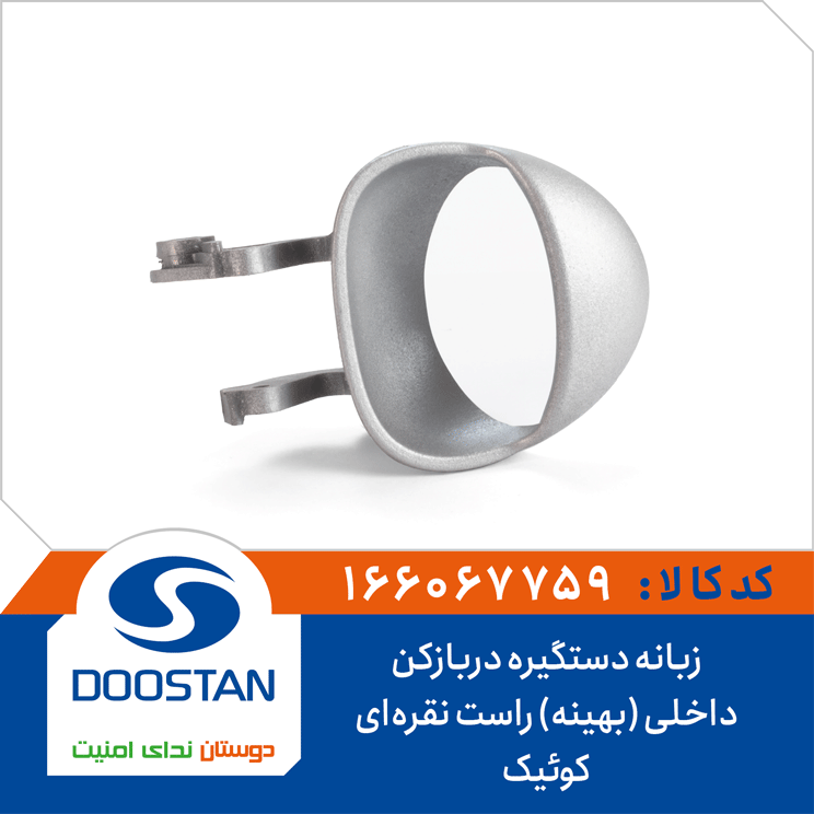 زبانه دستگيره درب بازکن داخلی کوييک راست نقره ای